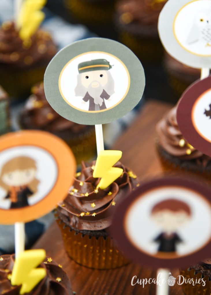 Harry Potter Cupcakes with Printable Toppers - Cupcake Diaries
