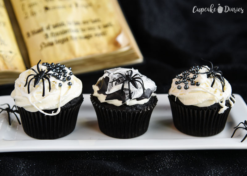 https://www.cupcakediariesblog.com/wp-content/uploads/2019/09/black-and-white-spider-web-cupcakes-5.jpg