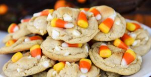 White Chocolate Candy Corn Cookies